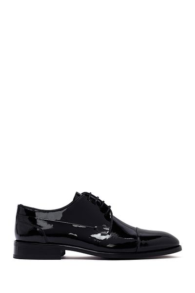 Derimod Men's Black Lace-Up Patent Leather Classic Shoes 25Wfd705216