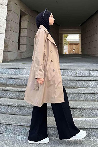 lamelif Κλασικό Belted Trench βιζόν