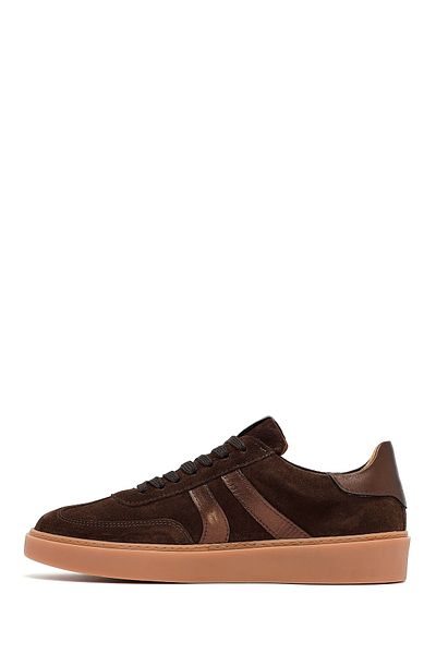 Derimod Women's Brown Lace-Up Suede Leather Sneaker 25Afd370910