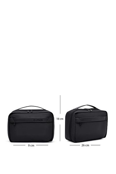 Derimod D-Pack Men's Black Fabric Handbag 25Sbd30346F