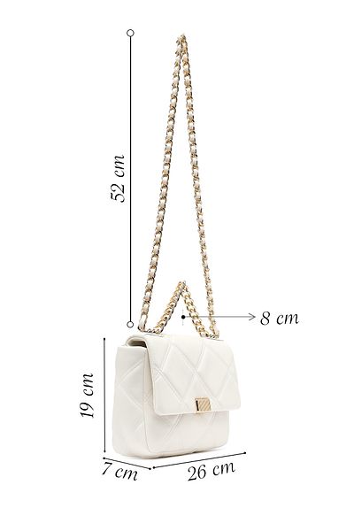 Derimod Women's Cream Long Strap Quilted Crossbody Bag 25Abd2709Kp