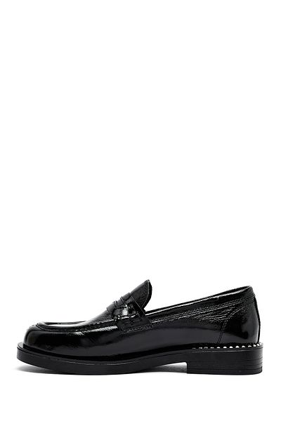Derimod Women's Black Patent Leather Masculine Loafer 25Afd510416
