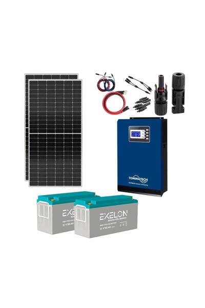 Genel Markalar Güneş Enerjisi Solar Paketi 3kVA İnverter 450W Güneş Paneli 15...