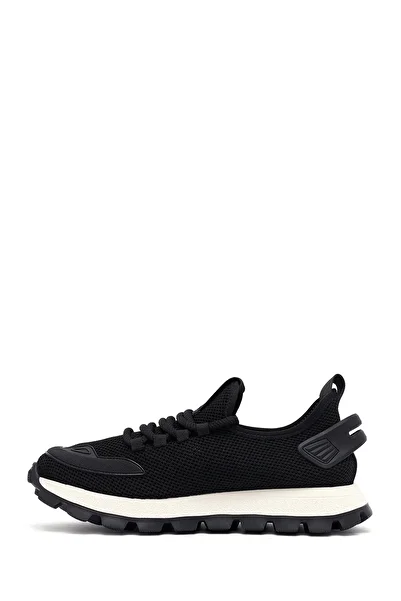 Derimod Zero Men's Black Lace-Up Thick Sole Fabric Sneaker 25Sfd69406F