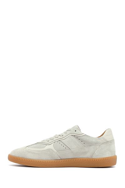 Derimod Women's Beige Lace-Up Suede Leather Sneaker 25Afd370810