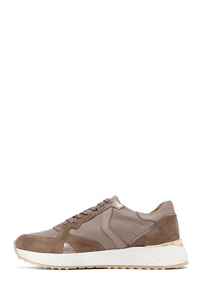 Derimod Women's Mink Lace-Up Thick Sole Leather Sneaker 25Afd370714