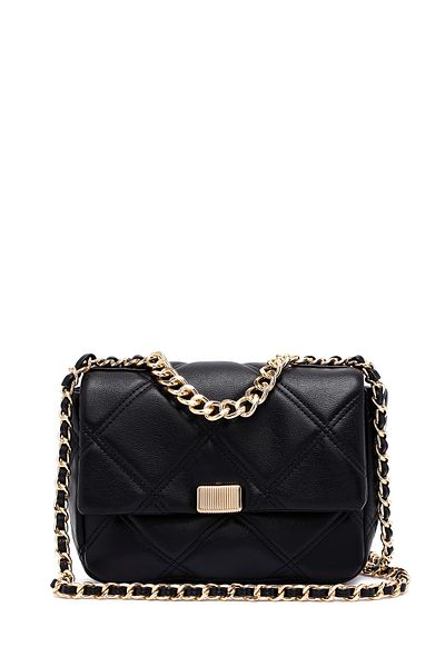 Derimod Women's Black Long Strap Quilted Crossbody Bag 25Abd2709Kp
