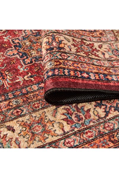 Evidea Soft Line Afgan Halısı - Kırmızı - 160x230 cm
