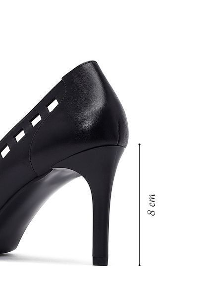Derimod Women's Black Thin Heeled Leather Stiletto 25Afd162518