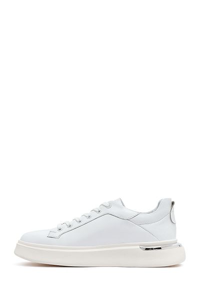 Derimod Men's White Lace-Up Thick Soled Leather Sneaker 25Sfd676818