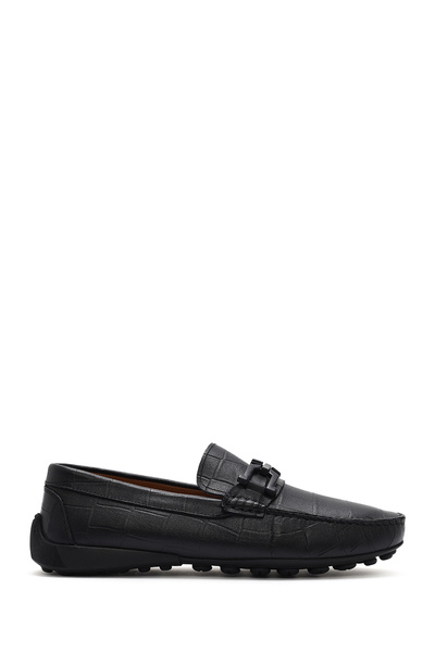 Derimod Men's Black Buckle Leather Loafer 25Sfd7553E3