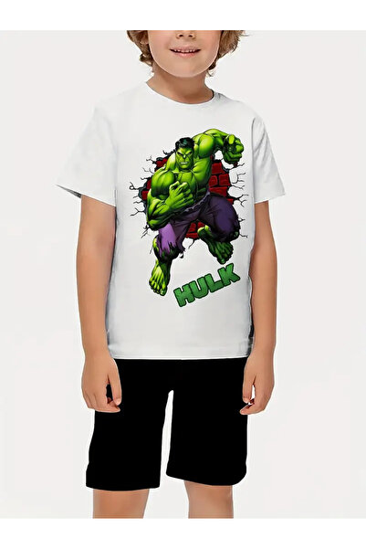 haha Tricou alb cu imprimeu HULK pentru băieți