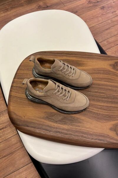 Paulo Luíz 10000 Beige Genuine Leather Men's Sneakers - Men's Sports Shoes