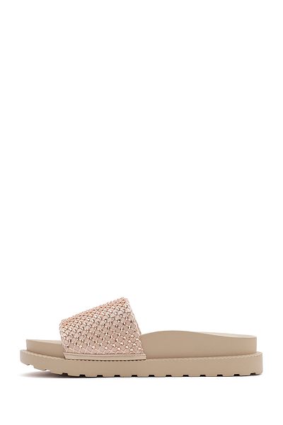 Derimod Women's Pink Stone Slippers 25Sfe492214