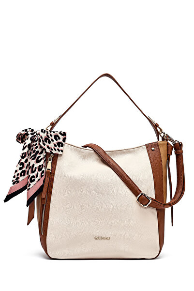 Derimod Women's Beige Long Strap Classic Shoulder Bag 25Sbd2545Ft