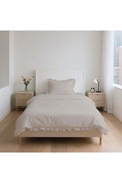 kesenegore طقم غطاء لحاف فردي مكشكش من قماش رانفورس مكون من 3 قطع