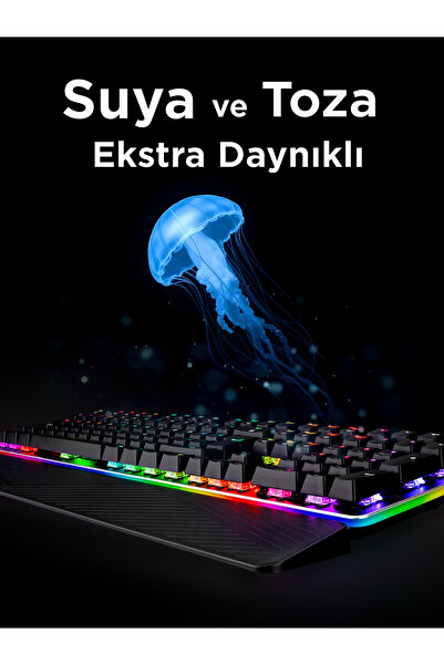 Rampage Kb-r96 Ultımate Optical Switch Full Rgb Ve Metal Gövdeli Su Geçirmez Mekanik Gaming Oyuncu Klavyesi