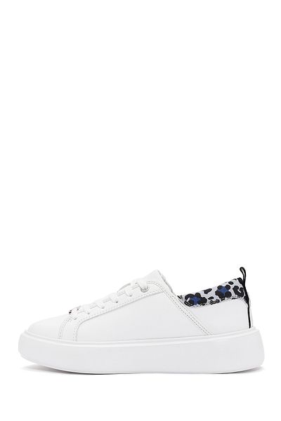 Derimod Acbc X Derimod Women White Lace-Up Leopard Detail Sneaker 25Sfd435014