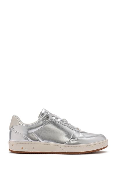 Derimod Acbc X Derimod Women Gray Metallic Lace-Up Sneaker 25Sfd4353Sm