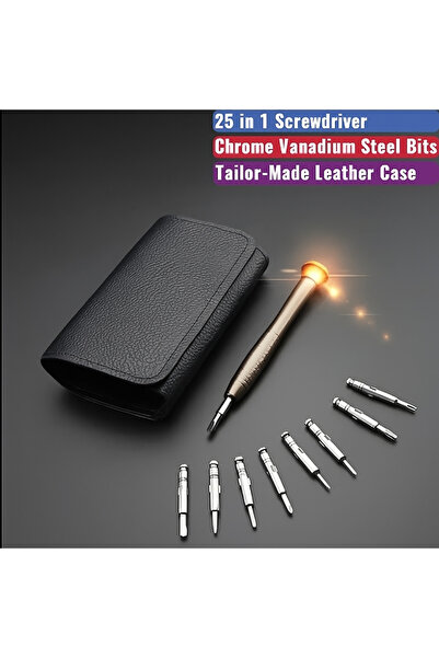COMBAT 25 Parça Cüzdanlı mıknatıslı Tornavida Set Elektronik Gözlük Saat Bilgisayar Tamir Tornavidası Seti