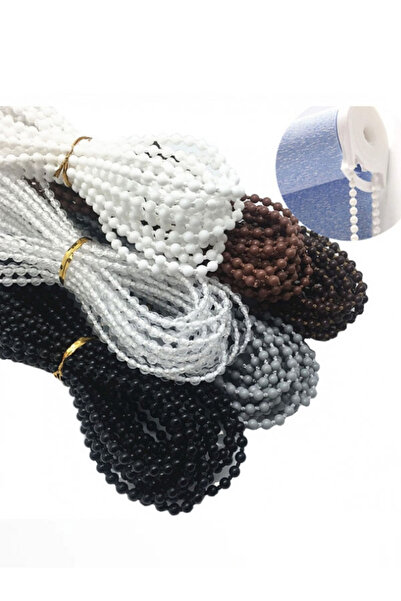 Genel Markalar Cam Balkon Plastik Boncuklu Ip Zincirleri Boncuk Çapı 4.5Mm 10 Metre Garantisiz Sağ Kapı İp TR