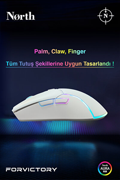 Genel Markalar Air White Rgb 7.200 Dpı Profesyonel Makrolu Fps Gaming Beyaz Oyuncu Mouse