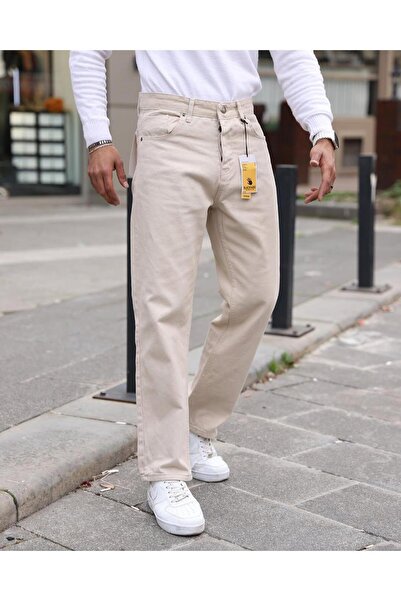 Z1MAN Beige Baggy Trousers