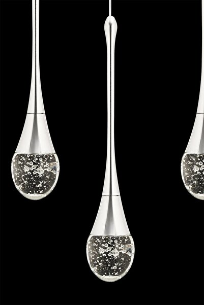 İstanbul Avize İstanbul Avize Mercure 3'lü Gümüş Ledli Kumandalı 3 Renk Modern Led Avize