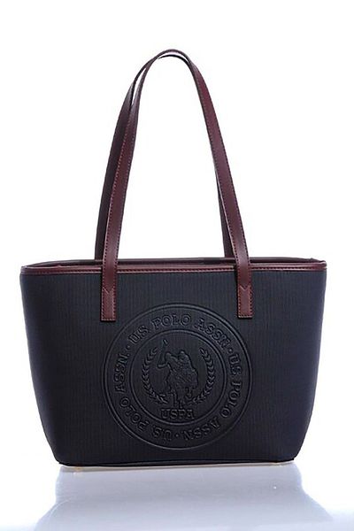 U.S. Polo Assn. حقيبة كتف نسائية باللونين الأحمر الداكن والأزرق الداكن - US24732