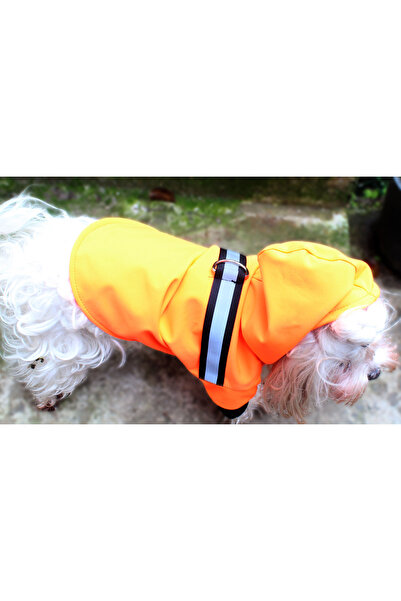 PETITE Orange Waterproof Fleece Hooded Raincoat Dog Apparel