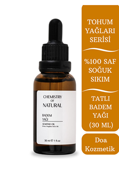 CHEMISTRY OF NATURAL Doa Kozmetik Tatlı Badem Yağı, %100 Saf, Soğuk Sıkım (30ml)