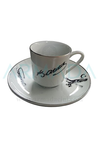 Armada Çini Armada Cini Ar 674 Ataturk Gold Gilt 6-Piece Porcelain Cup Set