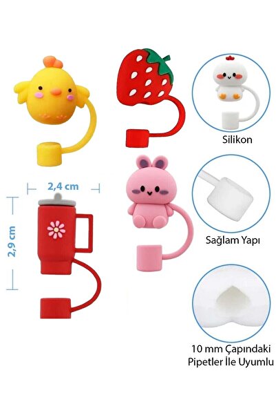 Kelira Quencher Uyumlu Unicorn Aksesuar / Pipet Koruyucu / Silikon Pipet Ucu Kapak / 10mm Pipet Uyumlu