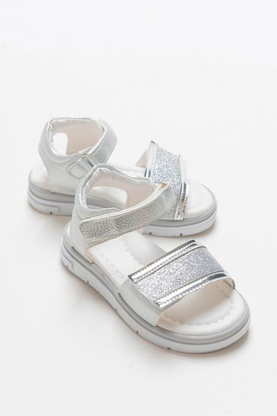 mnpc Girl's Silver Orthopedic Supported Children's Sandals