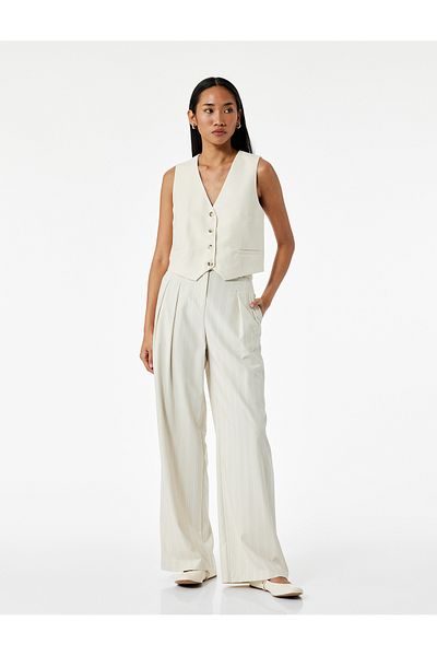 Koton Pleated Wide Leg Palazzo Pants