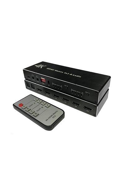 HOPE R Switch HDMI 1.4b HDCP 2.2 MATRIX 4in 2out, 4Kx2K , extractor Audio, 2 x optical, Audio L/R cu EDID s