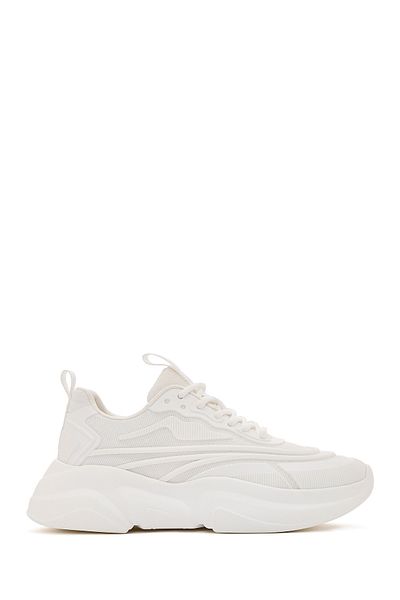 Derimod Women's White Lace-Up Thick Sole Sneaker 25Sfd 431114