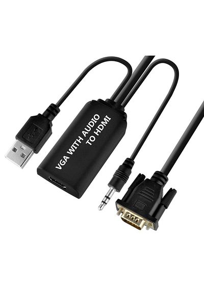 HOPE R VGA male to HDMI female converter cable with audio and USB, 0.5m, black, HOPE R