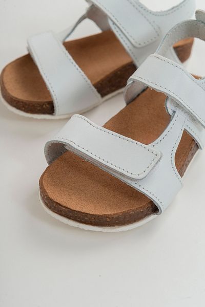mnpc Boy's White Leather Orthopedic Supported Children's Sandals