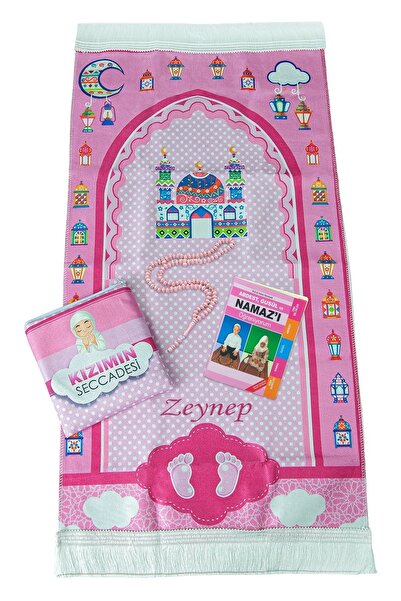 ihvan online Çantalı Kız Çocuk Namaz Elbisesi, İsimli Seccade, Tesbih ve Namaz Öğreniyorum Kitabı Seti - Yeşil