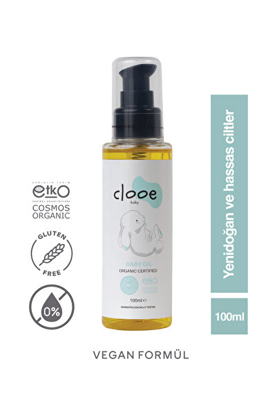 clooe Organik Bebek Yağı (100ML) - Zeytinyağı, Badem Yağı, Jojoba Yağı - Yeni...