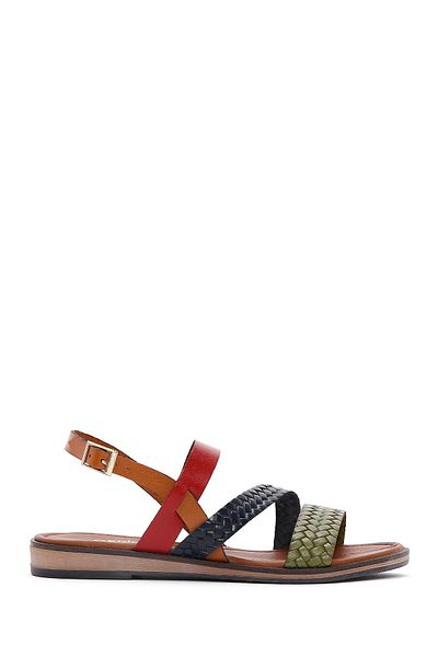 Derimod Women's Multicolored Genuine Leather Bodrum Sandals 25Sfd331518