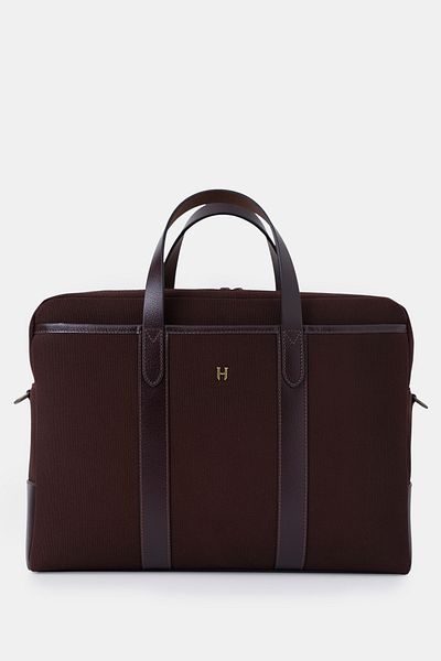 HELMBROOK Benedict Genuine Leather Men's 15.6" Two-Compartment Laptop Bag