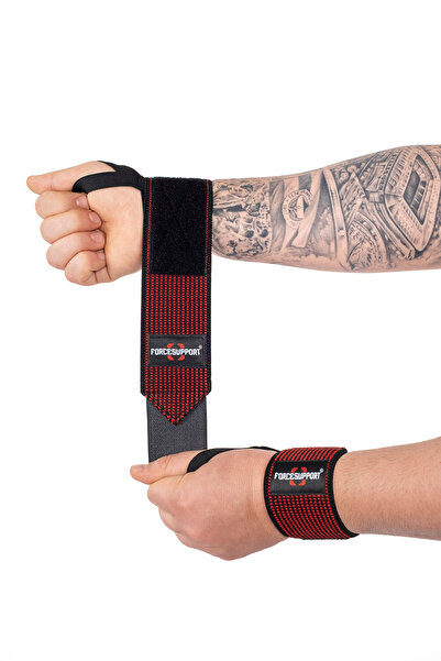 Force Supports سوار معصم لدعم وزن الجسم من Force Fitness Crossfit مطرز باللون...