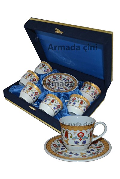 Armada Çini Armada Cini Ar 651 Kucuk Lale Altın Yaldızlı Porselen Fincan Takı...