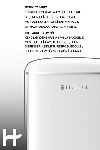Dijitsu Db120rwh Retro Beyaz Buzdolabı