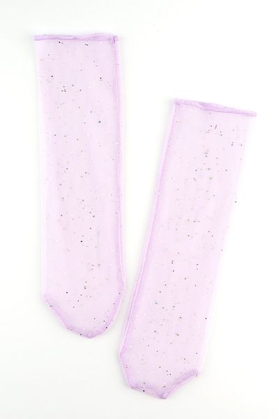 Le Mabelle Lilac Tulle Socks for Girls - Small Glitter Detailed