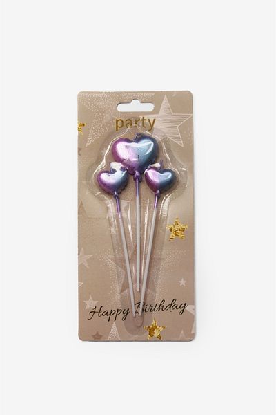 Le Mabelle Lilac 3-Piece Heart Candle