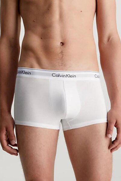Calvin Klein Erkek Calvin Klein İmzalı Elastik Bantlı Siyah-Beyaz-Gri Boxer 000NB1085A MP1
