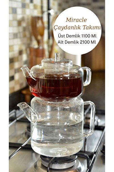 SepetçiBaba Miracle -Borosilikat Cam Çaydanlık - C04